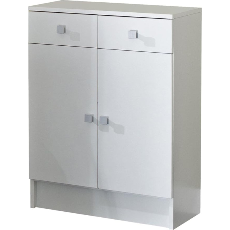 Symbiosis 6038A2121A17 Low Kitchen Cabinet with 2 Doors and 2 Drawers Particle Board White