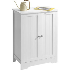 BAKAJI Bathroom Cabinet with 2 Doors with 3 Shelves for Indoor Use MDF Cupboard White Size 60 x 30 x 80 cm
