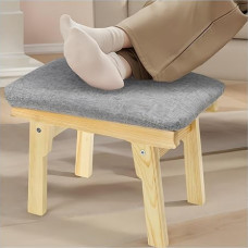 Tlence 27,9 cm hoher kleiner Fußhocker, Fußstütze mit Schwamm gepolstertem Sitz, Nachttisch, Tritthocker mit Holzbeinen, rechteckig, moderner Schuhhocker für Sofa, Schminktisch, Schlafzimmer