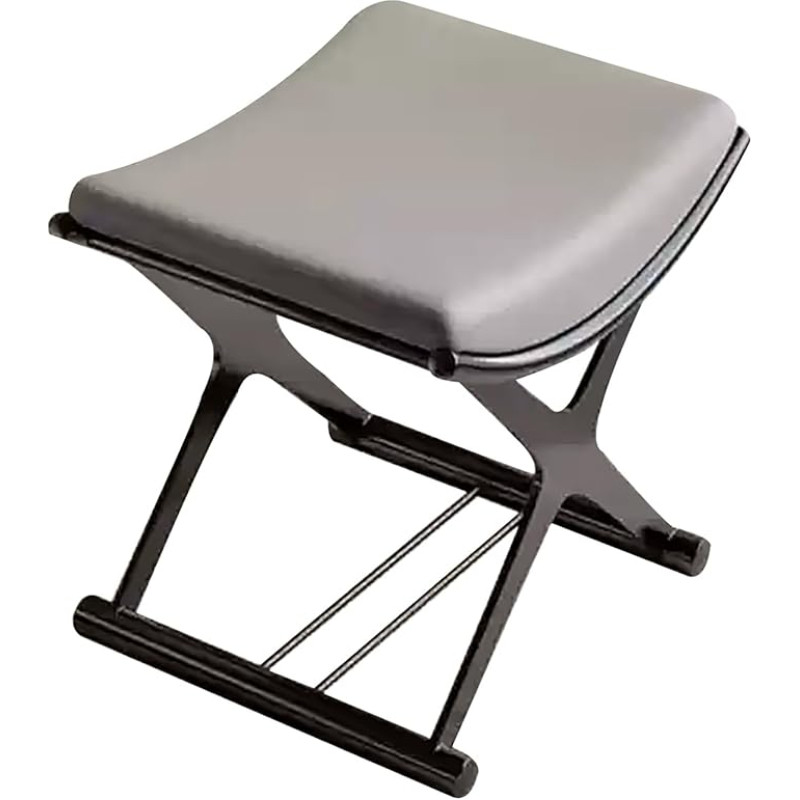 ZWJLIZI Modern Decor Multi-Function Stool, Tufted Seat, Black Frame, Light Grey, 45 x 45 x 45 cm (W x D x H)