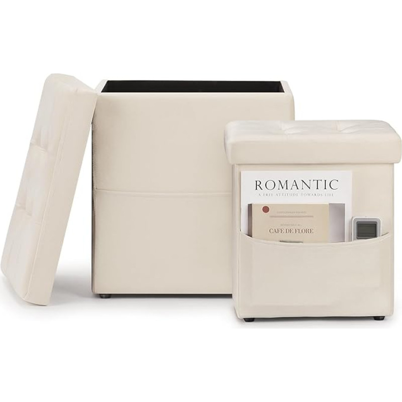 OGEMXU Ottoman with Storage Cream