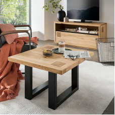 Living Room Furniture Set, Coffee Table with Lowboard, TV Cabinet, Living Room Table, Modern in Solid Oak