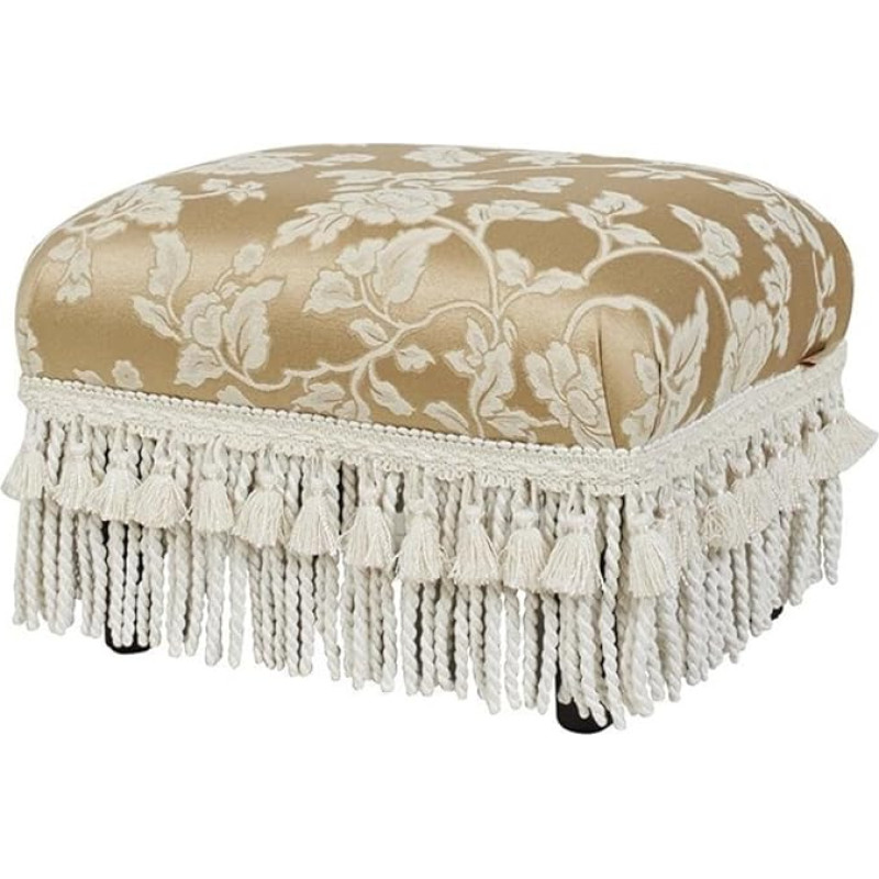 MAKLAINE Traditioneller dekorativer Hartholz-Fußhocker in neutraler Farbe