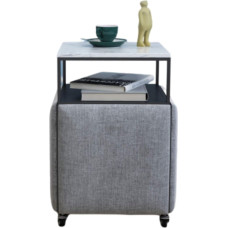5-in-1 Seat Cube Stackable Sofa Chair Stool Storage Stool Combination Marble Creative Waterproof Stool Seat for Living Room, Bedroom, Grey