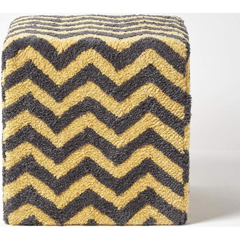 Homescapes Modern Design Pouffe Footstool Chevron Herringbone Woven