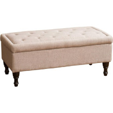 Great Deal Furniture Logan Grey Linen Stool