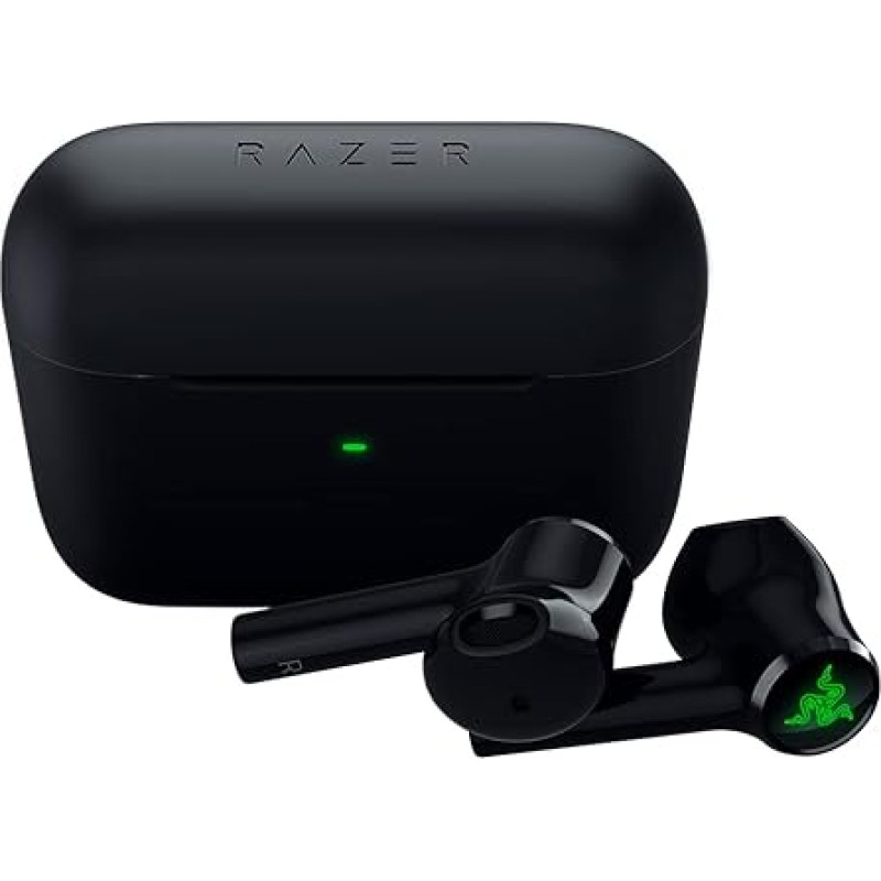 Razer Hammerhead True Wireless X - Kabellose kõrvaklapid (In-Ear Ohrhörer, Ultra-nõudedrige Latenzen, Mobile App, 13mm-Treiber, Bluetooth 5.2 mit Auto-Pairing, Google Fast Pair, Lade-Etui) Schwarz