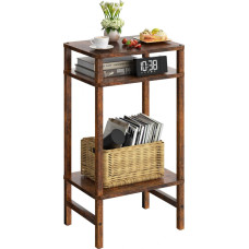 LELELINKY 3-tasandiline küljelaud, kaasaegne telefonilaud, kitsas küljelaud kitsastesse ruumidesse, puidust küljelauad hoiuruumiga, 70 cm kõrge öökapp elutuppa, magamistuppa, kontorisse, kööki