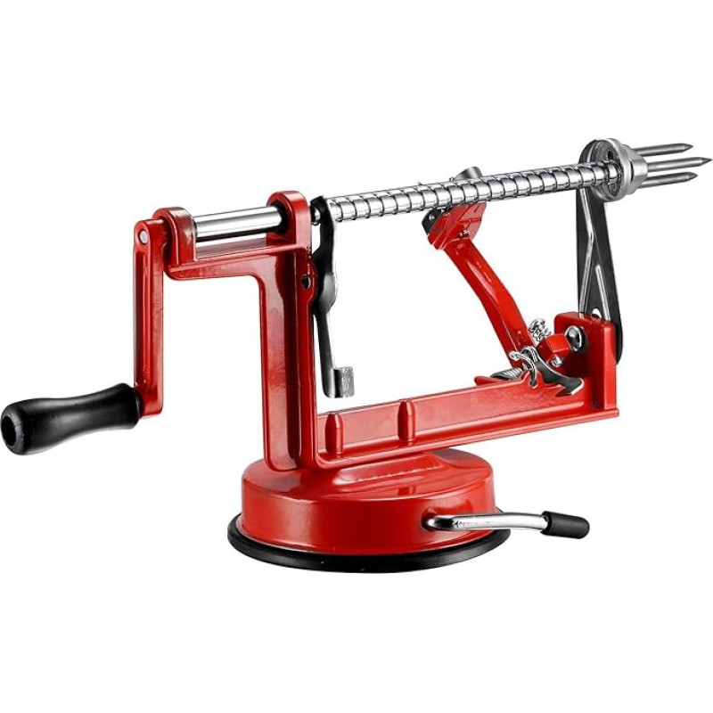 qobobo® 3 in 1 - õunakoorija ja koore eemaldaja koorimismasin õunakatkur Punane