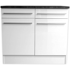 Jazz Modernne köögi aluskapp, 2 ust, valge, kivihall, ruumikas, palju panipaiku, 100 x 90 x 60 cm (B x K x S)