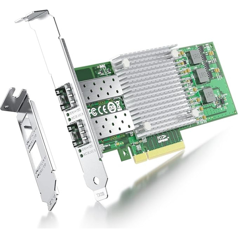ipolex 10Gb võrgukaart, 2X SFP+ port, 10GbE NIC Võrreldes Broadcom BCM57810S, Toetab Windows Server/Windows/Linux/VMware (ei toeta Mac OS, Bypass Mode)