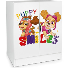 Leomark valge lastekapp, kapi, 60 x 42 x 78 cm (H) reguleeritava kõrgusega riiulitega, kaasaegne laste kapp UV-prindiga, hoiukapp, ideaalne lastetuppa (Paw Patrol 05)