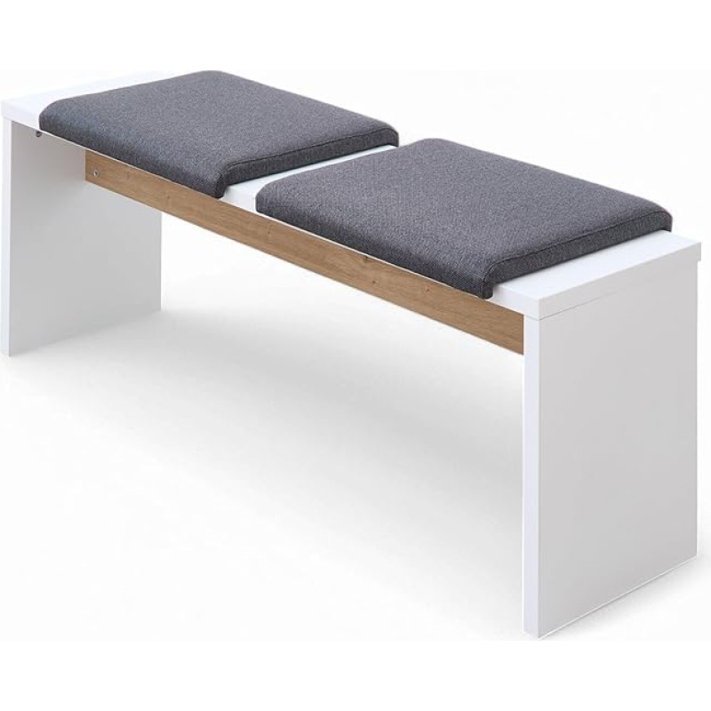 Stella Trading Memphis pink valge, käsitöönduslik tamme välimusega, kaasaegne söögitoa pink elu- ja söögisaali, 130 x 49 x 40 cm (B x K x S)