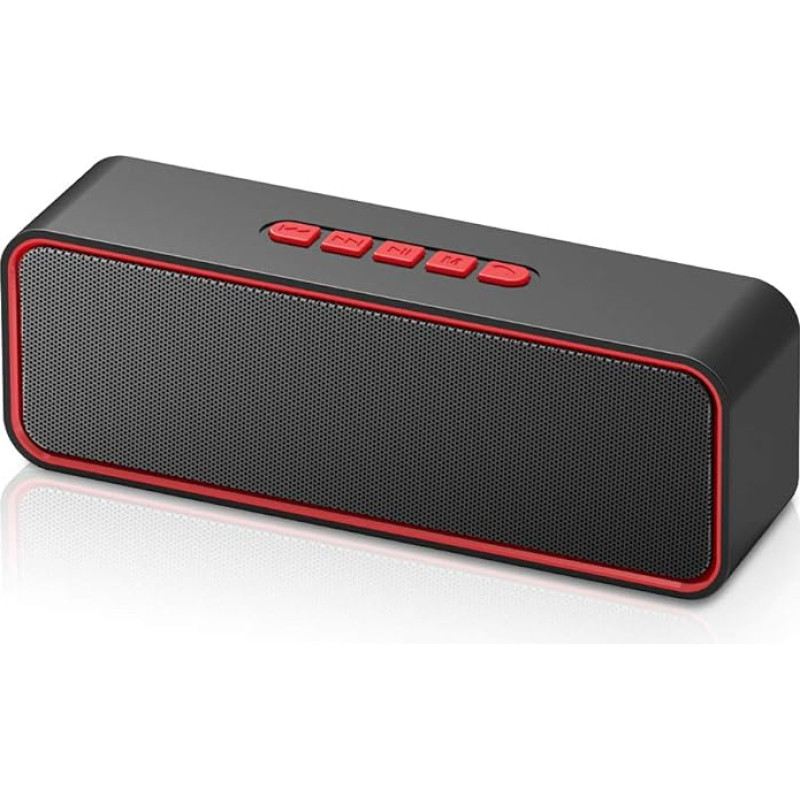 SONKIR traadita Bluetooth-kõlar, kaasaskantav Bluetooth 5.0 kõlar kahe draiveriga bass, 3D stereosignaal, FM-raadio, käed-vabad funktsioon, sisseehitatud 1500mAh aku, 12-tunnine mänguaeg (punane)