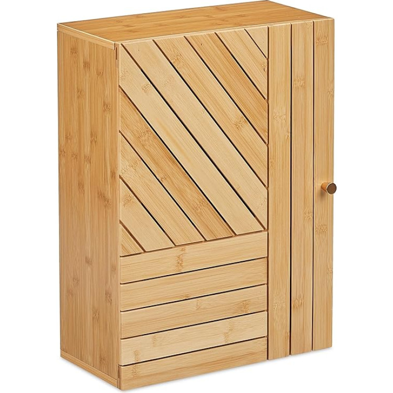 Relaxdays Bambusest seinakapp, reguleeritav riiul, reguleeritav uks, 55 x 40 x 20 cm, naturaalne