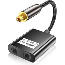 SOUNDFAM Toslink Splitter 1 sisend 2 väljundit optilise kaabli adapter TV, DVD, Soundbar jaoks - must