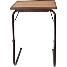 TABLE BUDDY Verstellbarer, tragbarer Klapptisch mit mehreren Positionen für Esszimmer, Arbeitsplatz, Betttablett, Arbeit, Fernsehen, Arbeitszimmer, Outdoor- und Büromöbel (Erlenholz)