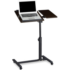 Relaxdays Height-Adjustable Notebook Stand Side Table Laptop Desk, Wood, Black, 95 x 60 x 40 cm