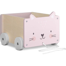 Navaris Toy Box Storage for Toys - Storage Box for Children's Room - 26.4 x 20 x 25.8 cm Play Box for Children - with Wheels