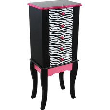 Fashion Prints Teamson Kids Jewelry Chest Armoire-Zebra (Pink/Black), Wood 30.99 x 24.51 x 74.3 cm