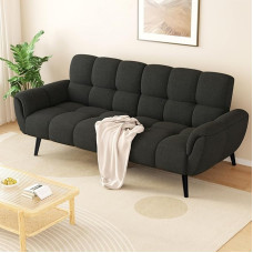 JIEXI Sofa with Sleep Function, Folding Sofa 3-Seater, Sofa Bed 195 x 85 cm, Comfortable Suitable for Living Room, Office, Lounge, Room, Bedroom (Dark Grey)