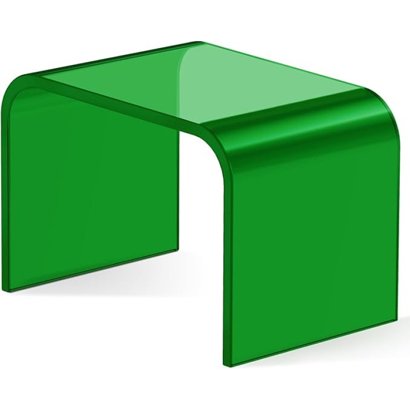 Acrylic Step Stool, Step Stool for Children, Acrylic Footstool, Bathroom Stool for Children, Adults in Kitchen, Bathroom and Home, Maximum Load 113 kg (Green No Non-Slip)