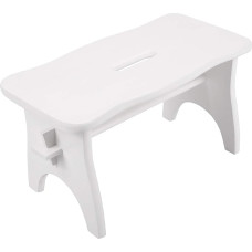 Creative Deco White Wooden Footstool | 38 x 19 x 21 cm | Step Stool Flower Stool Toilet Stool Wooden Bench Stool Children's Stool Foot Stool White Footrests Chair Pine Wood