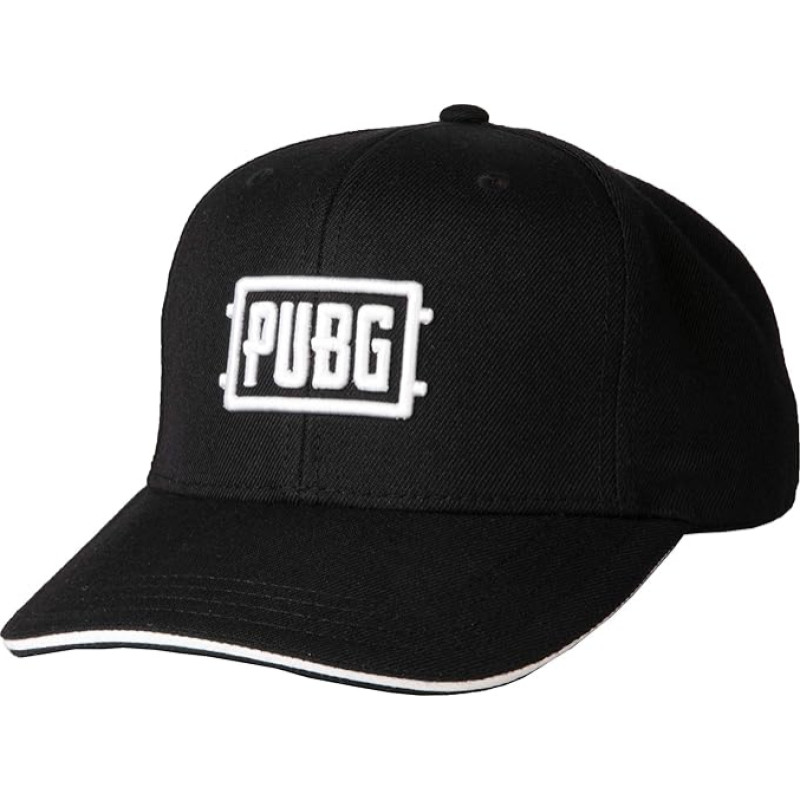 JINX PUBG Logo Snap-Back Cap, Black, One Size, Black, Unit size