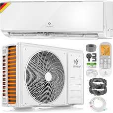 KESSER® Split Air Conditioning Set with WiFi / App Function - Cooling A++ + / Heating A+, Refrigerant R32, LCD Display, Remote Control and Timer Function, Includes Complete Mounting Material