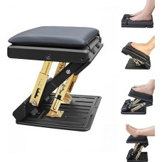 Foot Rest Desk Ergonomic Height Adjustable Footstool: Footrest with Massage Function 4 Different Height Positions for Office Home Travel (Grey)