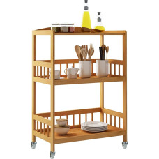 Sogesfurniture KS-ZC-BH Bamboo Rolling Storage Boxes Kitchen Trolley