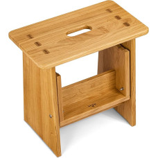 Schreinerei Hartmann Günther Step Stool (Natural Oak) - Wooden Step Stool, Sturdy in Solid Wood, for Children and the Whole Family