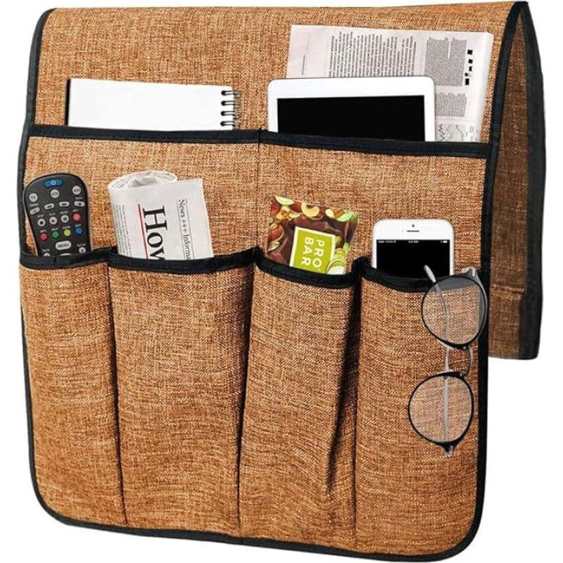 IPENNY Non-Slip Couch Sofa Armrest Organiser Chair Bed Bag Storage Bag Holder Bag Hanging Storage Bag for TV Remote Control Mobile Phone Tablet Book Magazines DVD Glasses Drinker Snacks