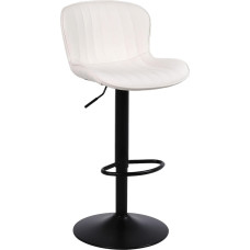 Nusetx Bar Stool, 1 × Bar Stool Height Adjustable, Kitchen Chairs with Backrest and Footrest, 360° Rotation, Faux Leather Counter Stool for Kitchen, Living Room and Dining Room, Beige