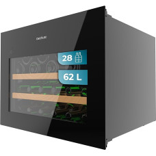 Cecotec Built-in Wine Fridge 28 Bottles Bolero Grandsommelier Bi 28000 Touch Black Compressor, Black Glass, Quiet, LED Light, Touch Opening, Efficient, Elegant Design, Versatile