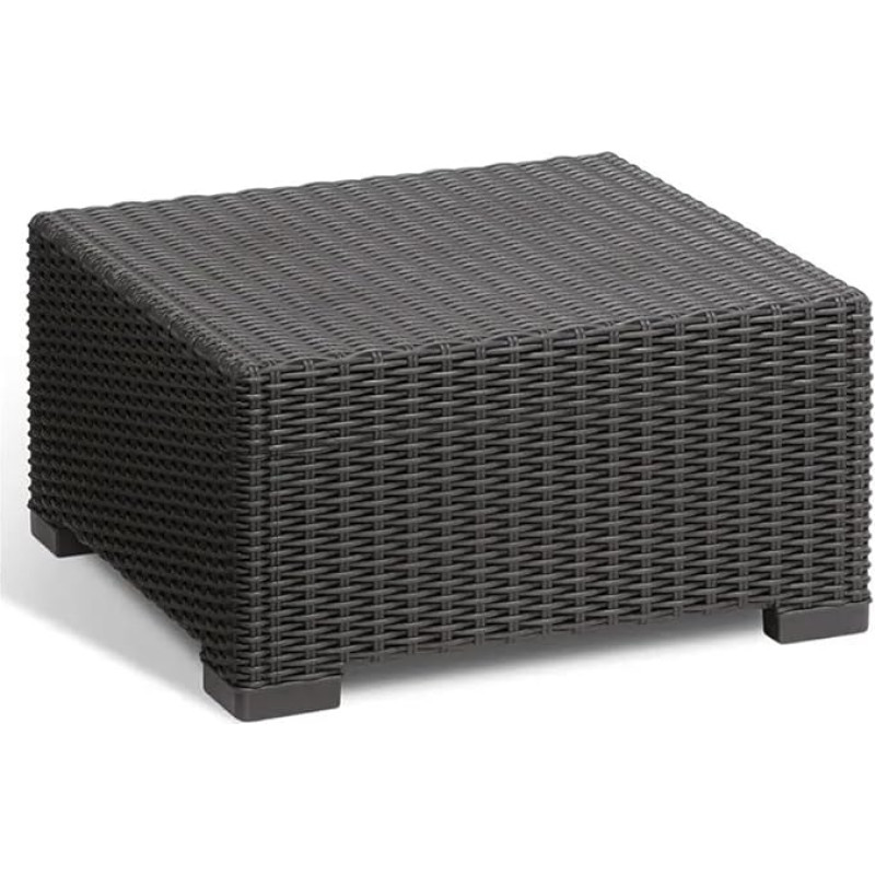 Allibert by Keter California Rattan Outdoor Coffee Table Garden Furniture - Graphite