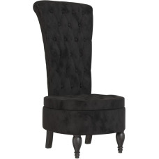 vidaXL Upholstered Chair, Upholstered Chair for Living Room, Office, Bedroom, Recliner Chair with High Backrest, Relaxing Chair, Office Chair, Black Velvet Button Stitching