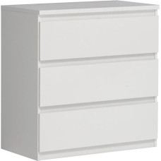 FORTE Chelsea Chest of Drawers 70 80, Modern Chest of Drawers with 3 Drawers, White Sideboard, Wood Composite, White, 77.2 cm Wide x 79.9 cm High x 42.2 cm Deep