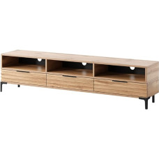 Selsey RIKKE TV Lowboard/TV Stand with 3 Open Compartments, Flaps and Metal Feet, 160 cm Wide