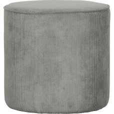 WOOOD Sara Stool Diameter 46 cm - Pouf High Stool Round Ribbed Fabric Footstool Seat Pouf - Grey Green - 46 x 46 x 46 cm
