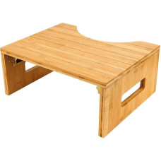 Bamboo Toilet Stool Foldable Potty Stool for Bathroom Charcoal Stool for Adults Portable and Non-Slip