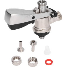 Fafeicy G5/8 Beer Keg Coupler, S Type Beer Keg Tap, Stainless Steel Beer Barrel Coupler for Bars, Hotels, Restaurants, Family Celebrations, Barrel Container