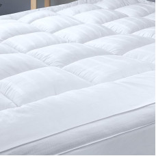Threads For Bed® Premium Cuddly Mattress Topper 120 x 200 cm, Soft Topper Mattress Topper with 100% Cotton Fabric, Quilted Mattress Beautiful with Padding for Support and Protection from Dirt
