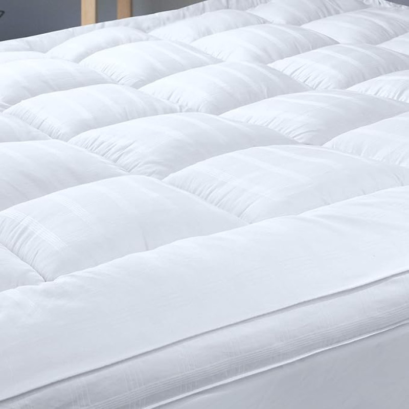 Threads For Bed® Premium Cuddly Mattress Topper 120 x 200 cm, Soft Topper Mattress Topper with 100% Cotton Fabric, Quilted Mattress Beautiful with Padding for Support and Protection from Dirt