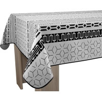 Le linge de Jules Stain-Resistant Tablecloth Graphic Black White Rectangle 150cm x 300cm