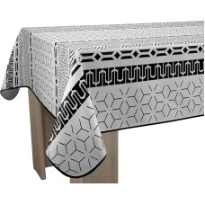 Le linge de Jules Stain-Resistant Tablecloth Graphic Black White Rectangle 150cm x 300cm