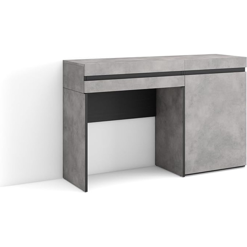 Skraut Home Dressing Table with Storage Space 121 x 75 x 35 cm with Drawer Bedroom Modern Style Cement