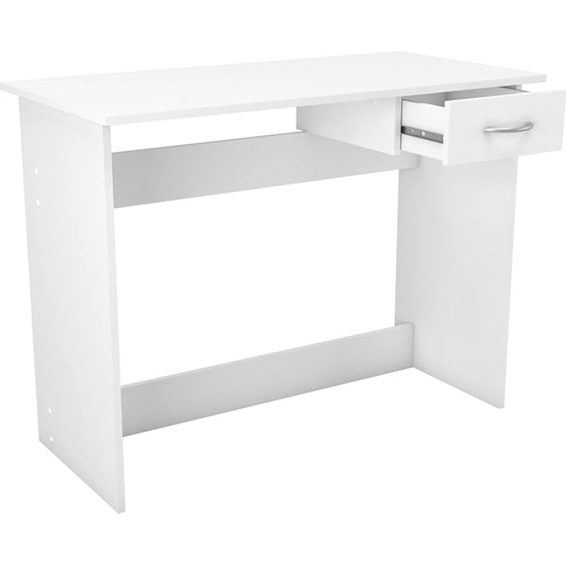 Demeyere 1-Drawer Desk Alpin, Chipboard, White, 76,5 x 100,6 x 50,1 cm