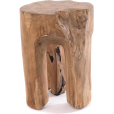 DESIGN DELIGHTS Rustic Log Tree Trunk Stool 41 x 29 x 29 cm (H x W x D), Old Wood, Natural