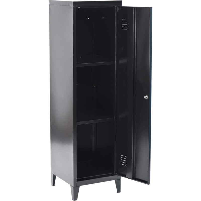 FurnitureR Industrial Style Filing Cabinet with Key Lockable Cabinet Office Furniture 38.2 x 38.2 x 37.3 cm Black